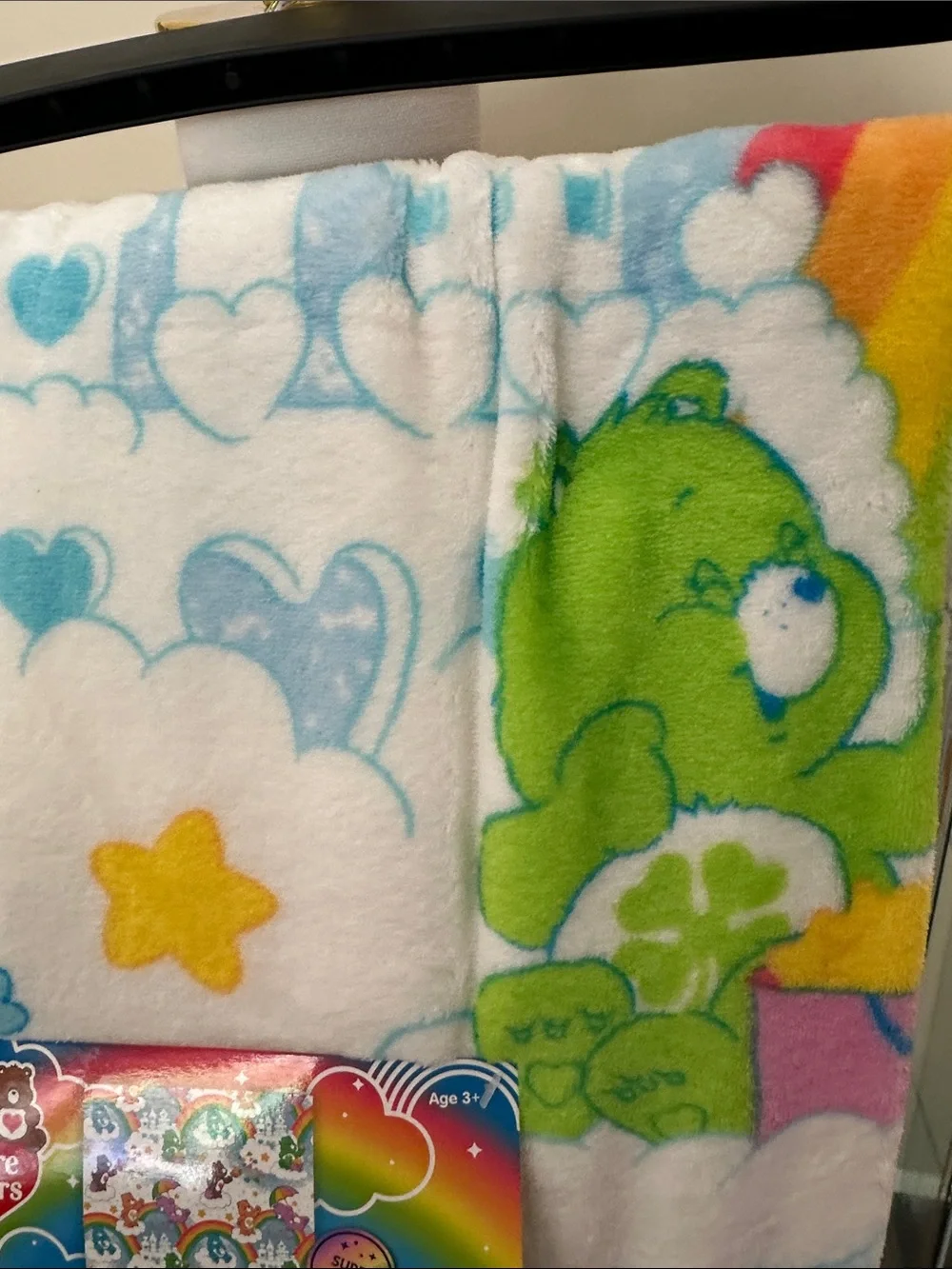 Care Bears Multicolor Rainbow Plush Throw